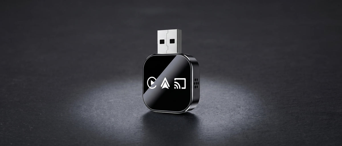 CarConnectPro adapter plugged into a car USB port