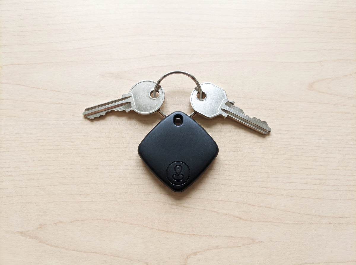 iTagPro on a keyring with house keys